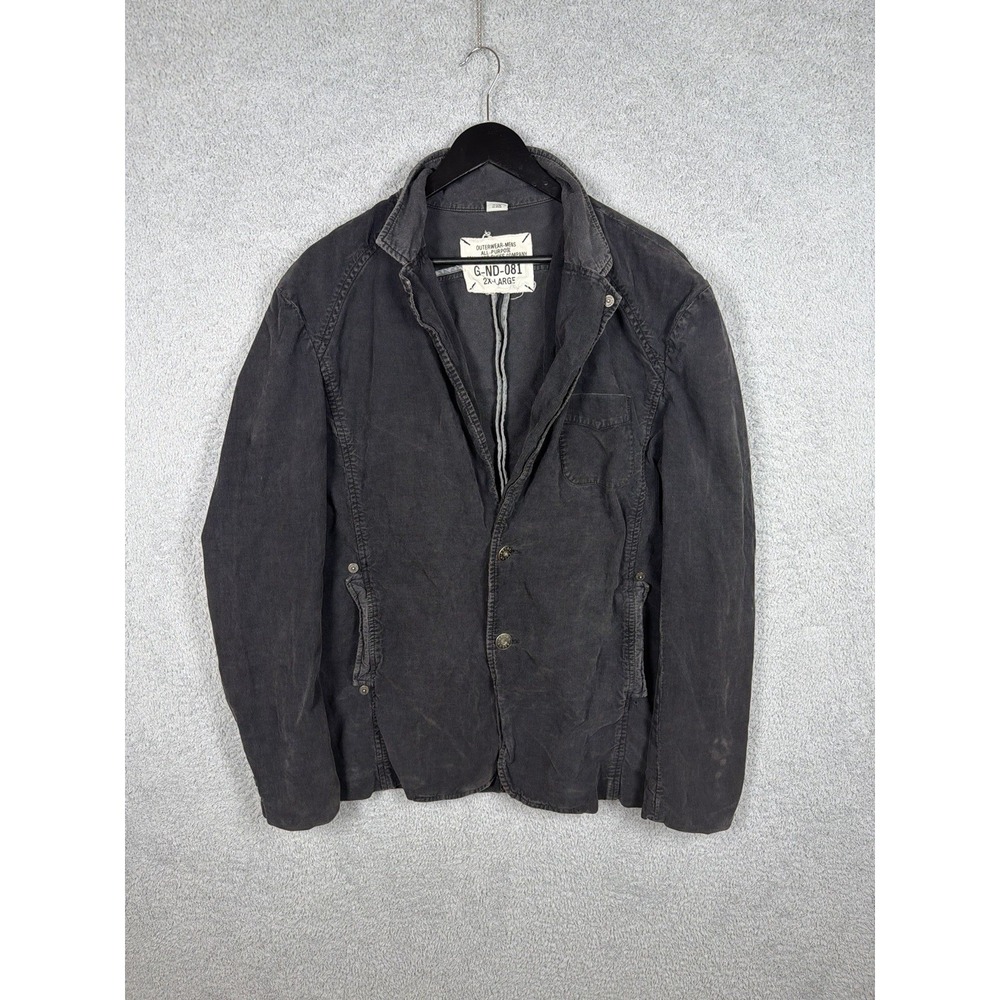Vintage Guess Men's Jacket Gray Utility‎ Blazer Corduroy Size 2XL( Can Fits XL)